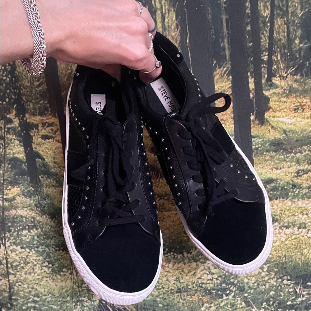 Steve Madden Black Studded Women's Sneakers